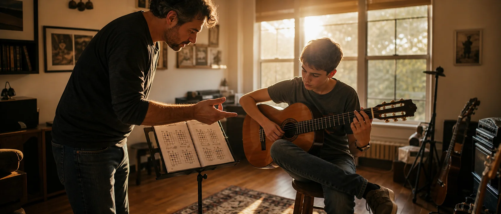 Músicos en estudio